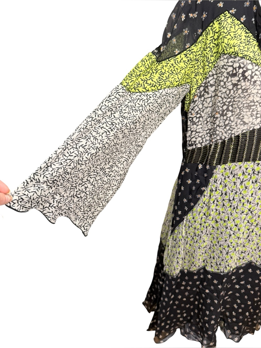 Dorothee Schumacher Patchwork Silk Blend Midi Dress Size 4 - Picture 5 of 11